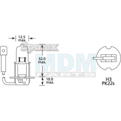 Bulb 12V 55W PK22s