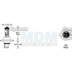 Bulb 12V 100 / 80W P43t