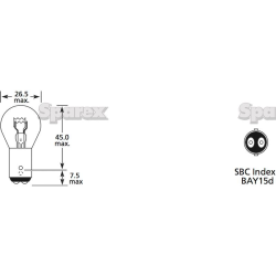 Bulb 24V 21 / 5W BAY15d