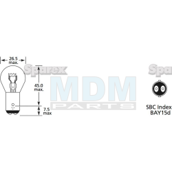 Bulb 12V 21 / 5W BAY15D PAK (2)