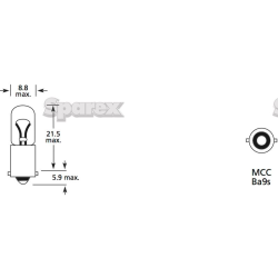 Bulb 12V 4W Ba9s PAK (2)