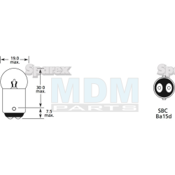 Bulb 12V 5W Ba15d PAK (2)