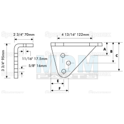 Bracket for tension strut on the left