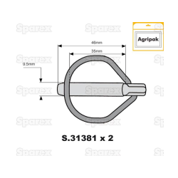 AGRIPAK L / PIN SAFETY 9.5 MM