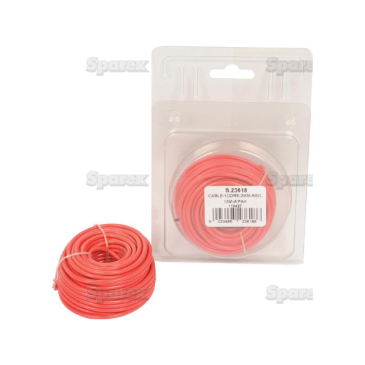 Cable 1-pole 2mm red 10 meter pack