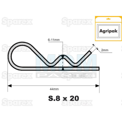 Cotter pin 2mm Agripak