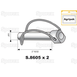 AGRIPAK STABILISER PIN 16X62MM