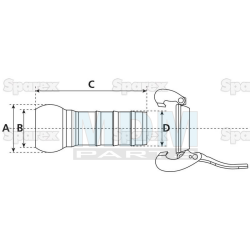 Coupling piece V-part 4 "B