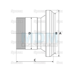 Coupling piece with thread V-part 4 "B