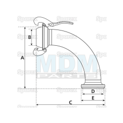 Coupling piece 90 ° VM part 5 "B