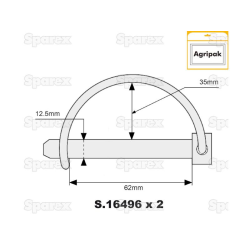 AGRIPAK STABILIZER PIN 12MM