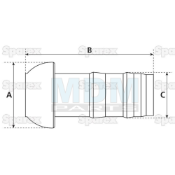 Coupling piece V-part / hose