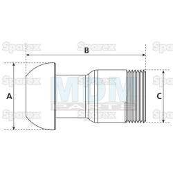 Coupling piece V-part / thread