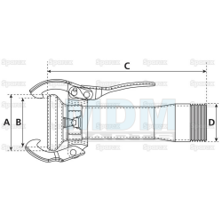 Coupling piece by weight Perrot 89 x 3 "