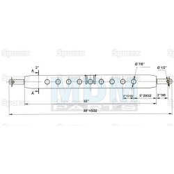 DRAWBAR HITCH SYSTEM CAT2 932MM 9 HOLES