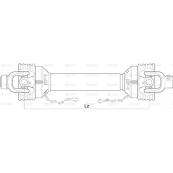 Cardan shafts complete, (Lz) length: 810mm, 1 3/8 x 6 teeth