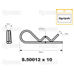 Agripak spring clip 4mm 10x S.50012