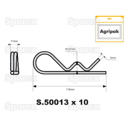 Agripak spring clip 5mm10x S.50013