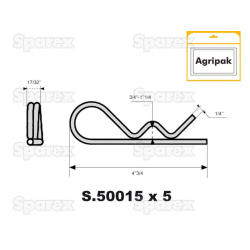 Agripak spring clip 6mm 5 X S.50014