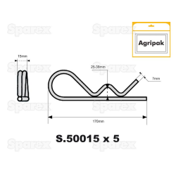 Agripak spring clip 7mm 5 X S.50015