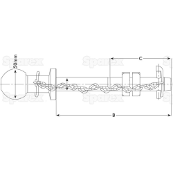 BALL HITCH PIN-50MM-22X190MM