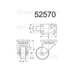 CASTOR WHEEL-RUB.-80MM