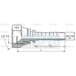 Dicsa JIC 37&brvbar; Hose Insert