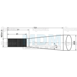 Loading prongs M20x1.5 length 1250mm