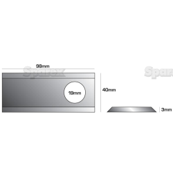 Knife blade 98 x 40 x 3 (25 pieces)