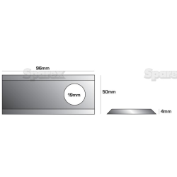 Cutter blade 96 x 50 x 4 rh. (20 pieces)