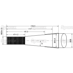 Loading prongs M20x1.5 length 680mm