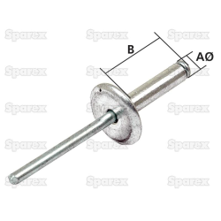 Pop rivet 3.5mm short -Agripak-