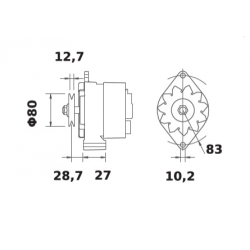 Lichtmaschine 12V  45A  f&uuml;r Massey Ferguson&reg;....